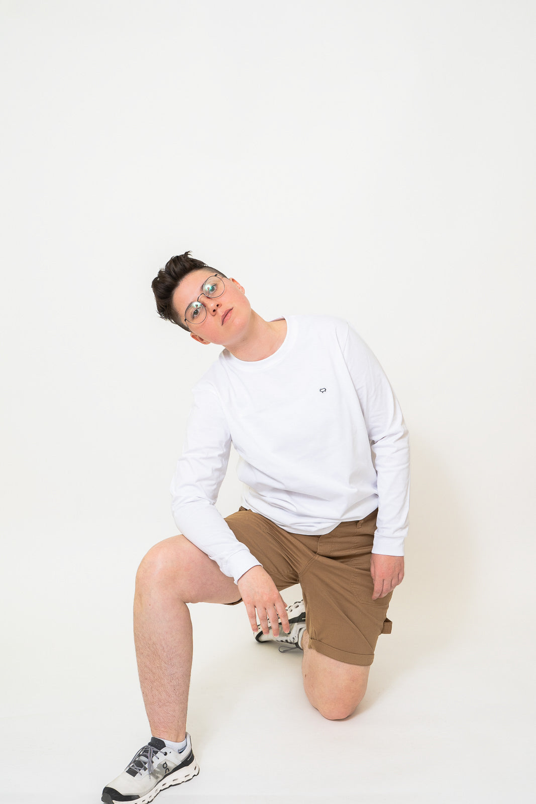 White Long Sleeve Crew