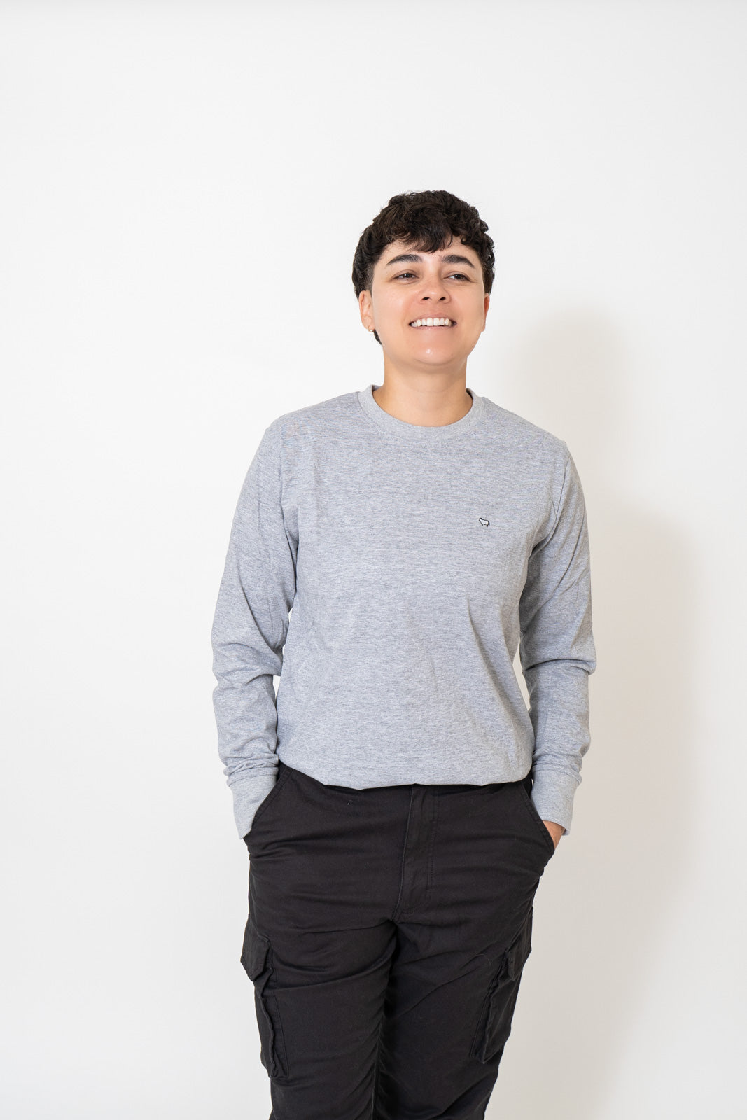 Heather Grey Long Sleeve Crew
