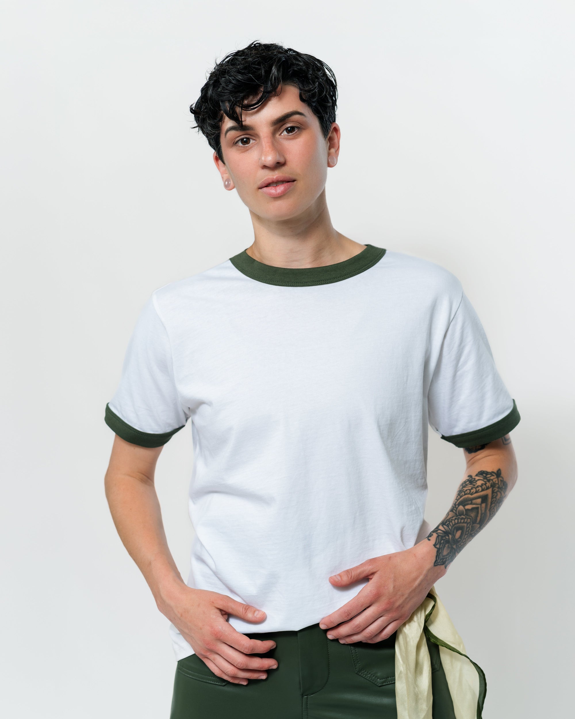 Olive Ringer Tee