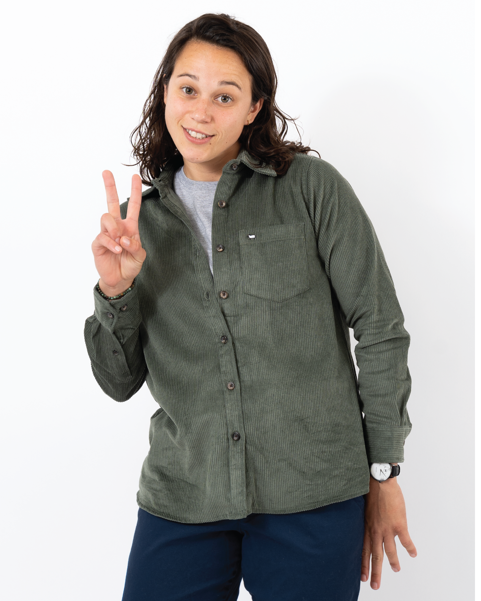 Olive Corduroy Long Sleeve