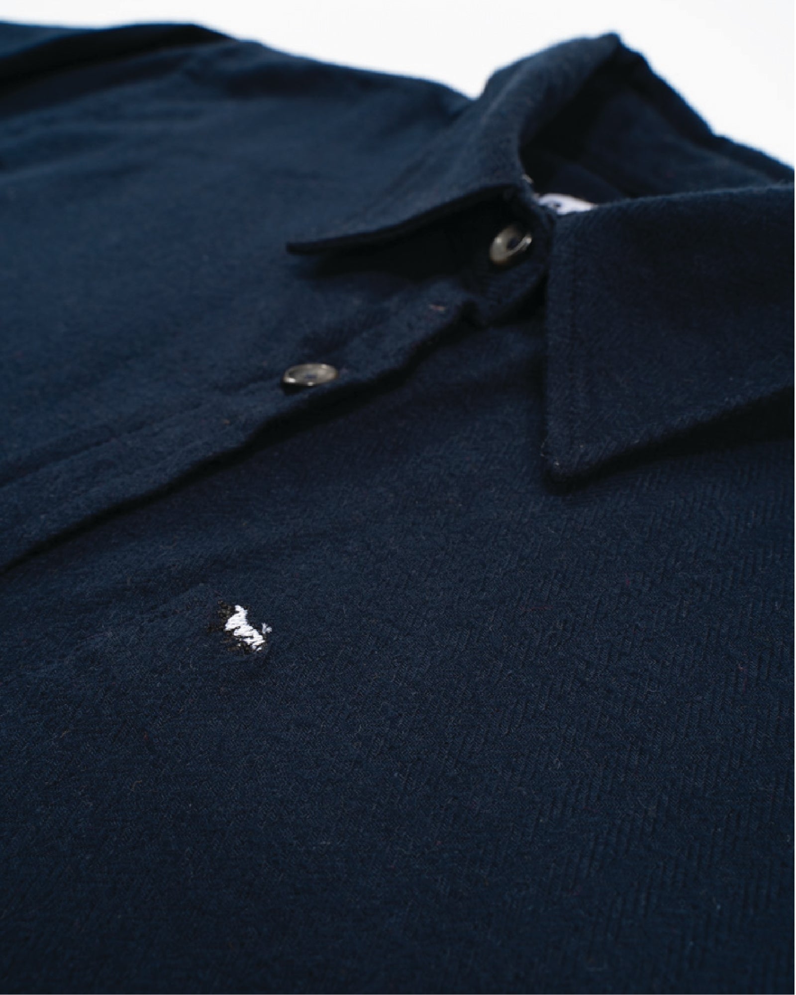 Navy Herringbone Flannel