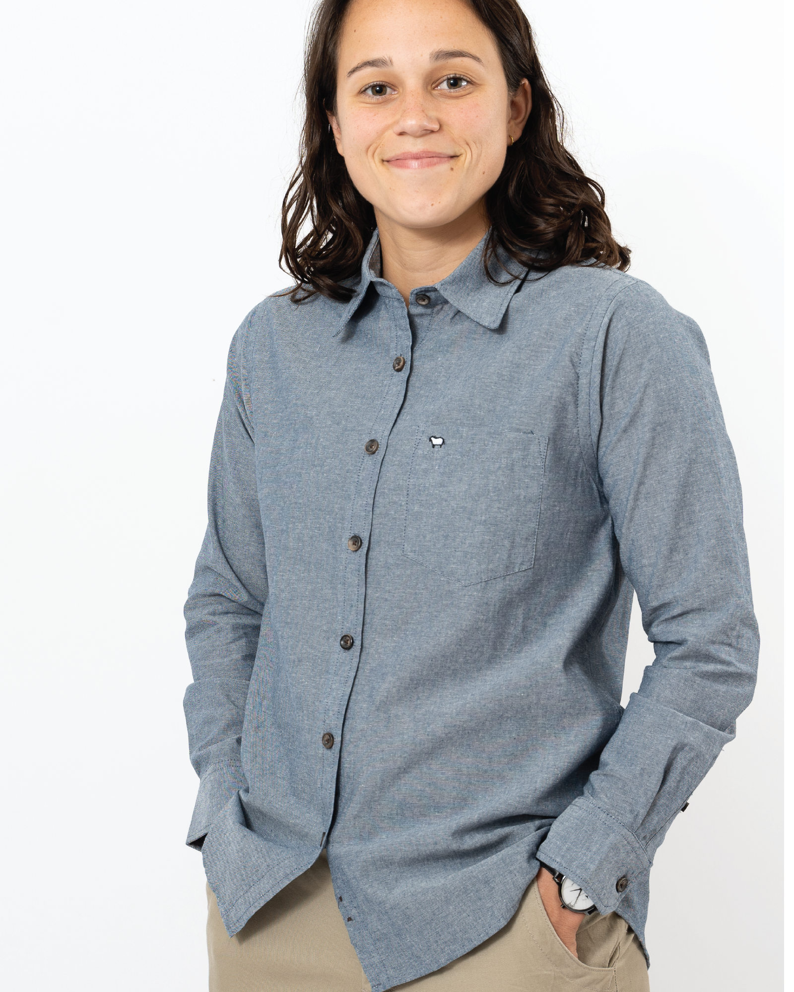 Denim Blue Chambray Long Sleeve