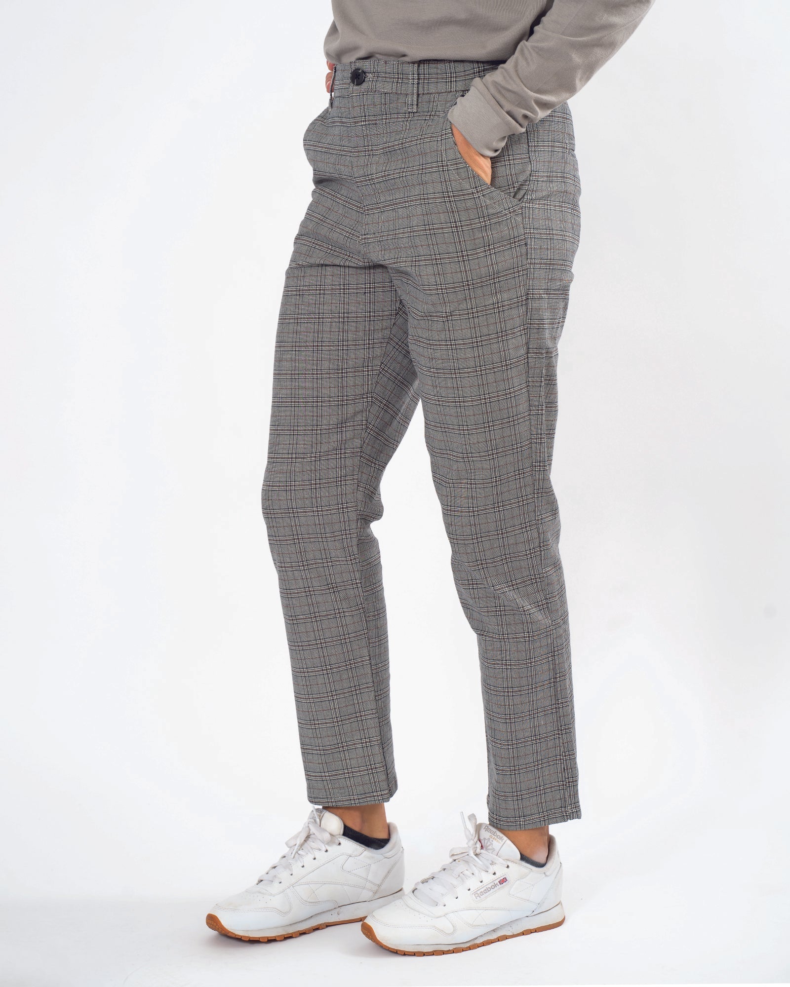 Pewter Plaid Trouser