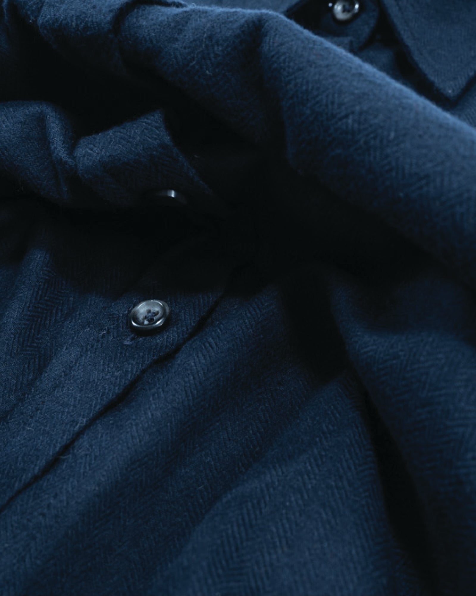 Navy Herringbone Flannel