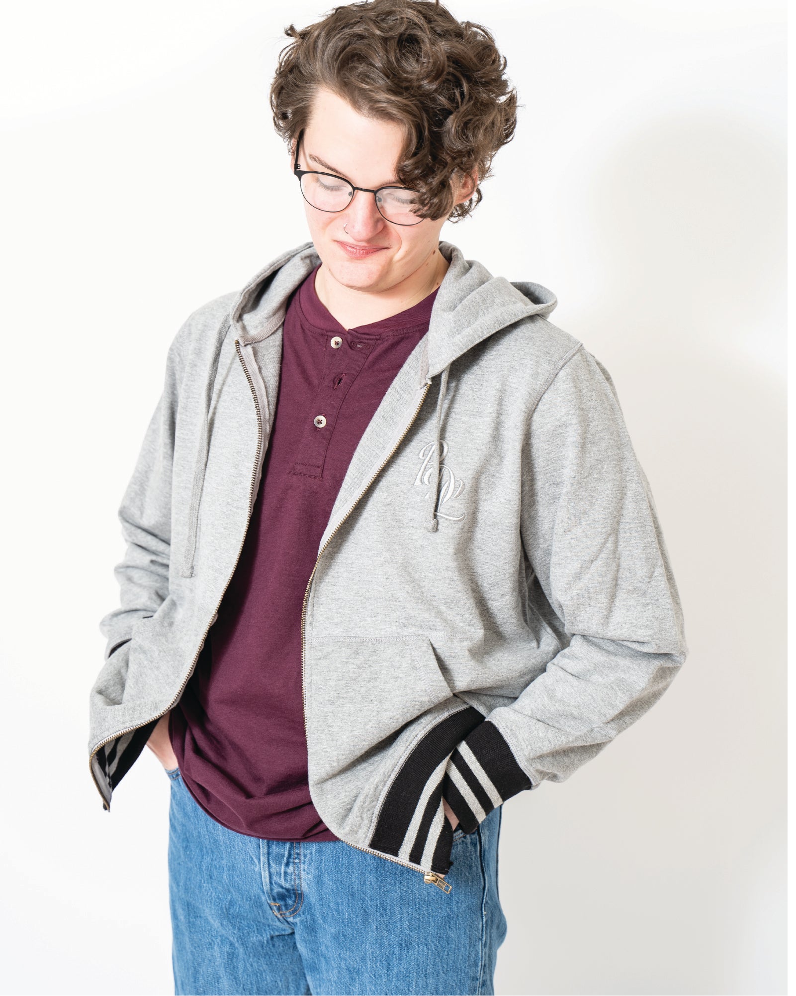 Alpha Gray Varsity Script Hoodie