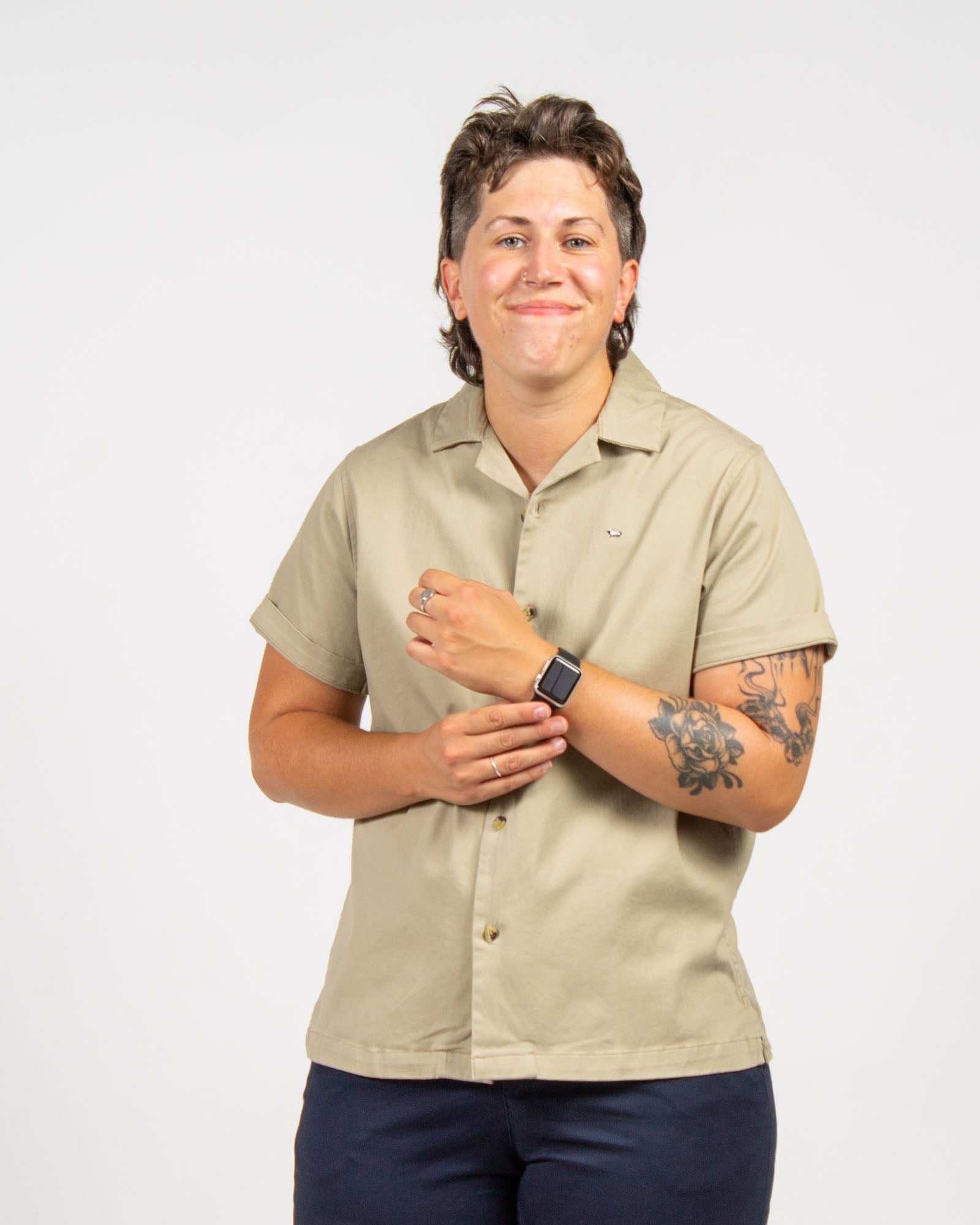 Tan Camp Collar Shirt