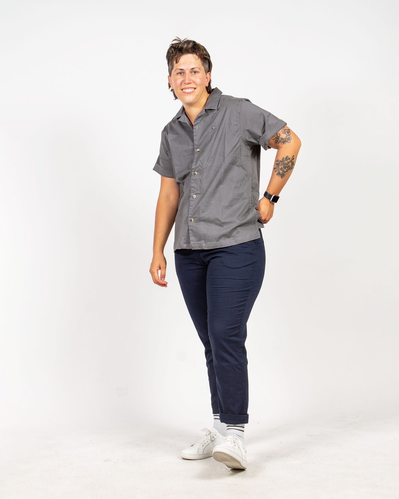 Grey Camp Collar Shirt