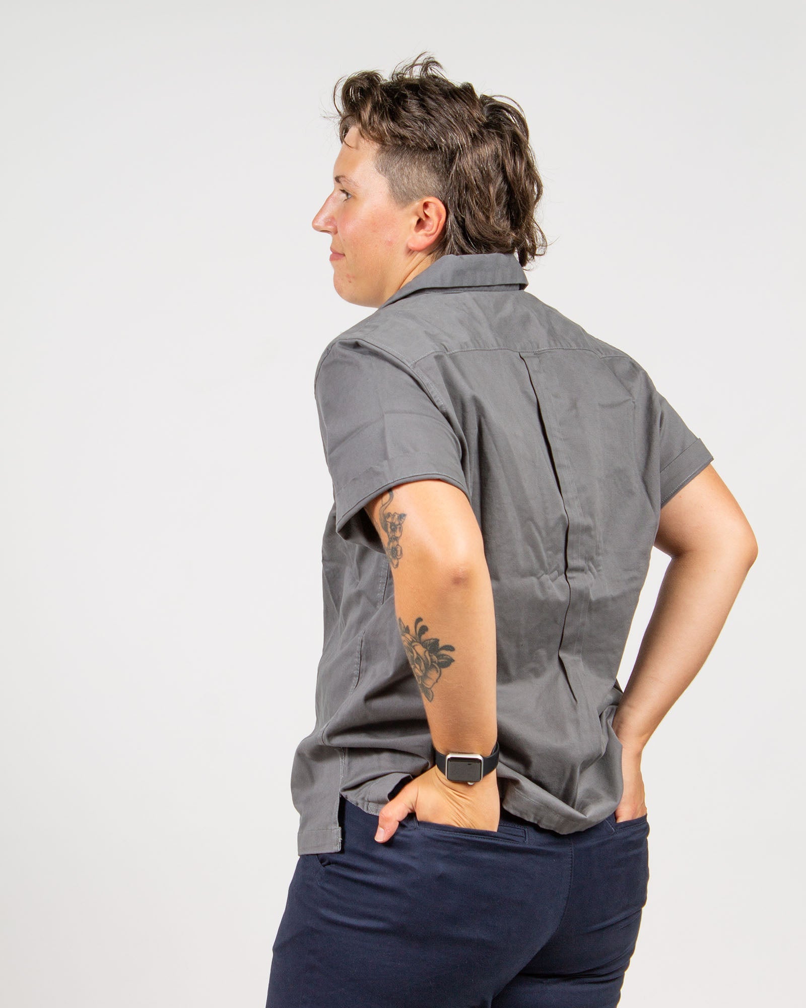 Grey Camp Collar Shirt