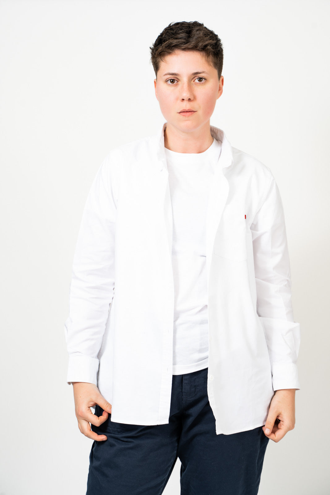 White Long Sleeve Button Up