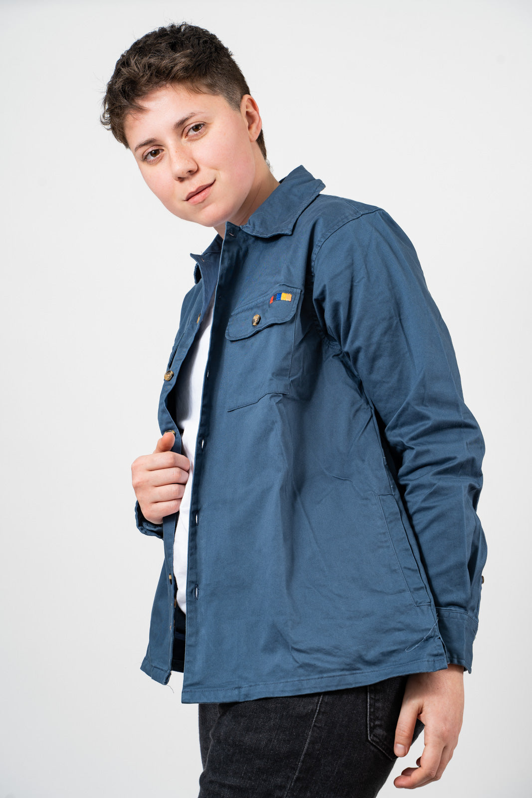 Dusty Blue Essential Shirt Jacket