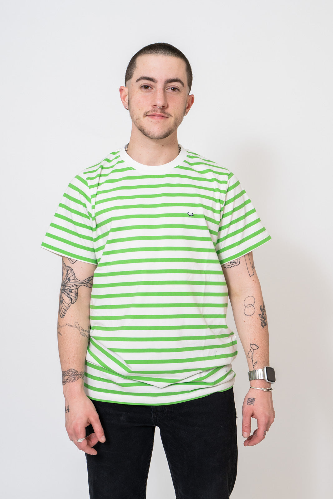 Lime stripe tee