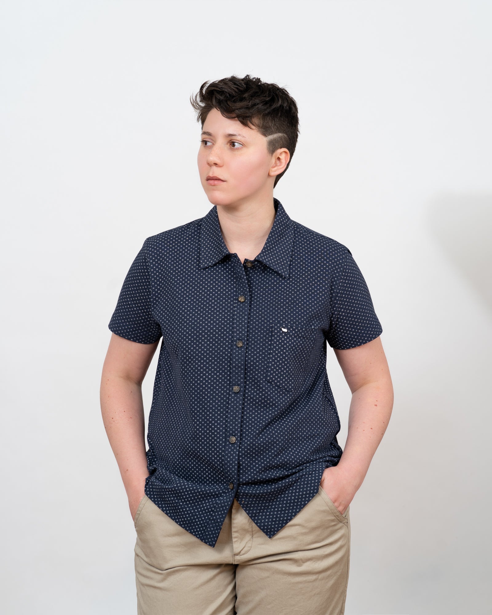 Navy Print Shirtee